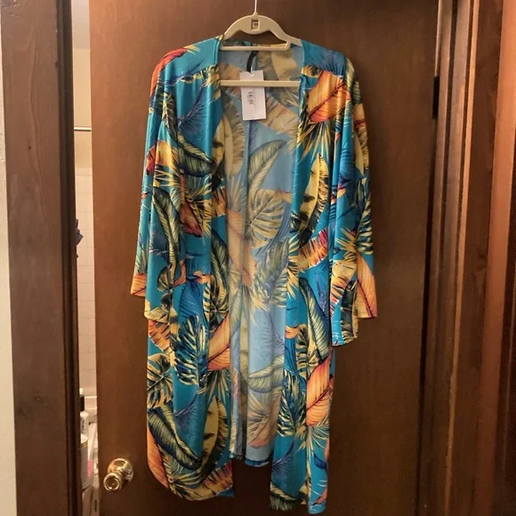 Tropical Print Kimono - Picture 1 of 4